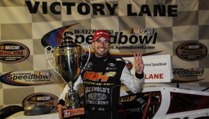 Doug Coby following his Whelen Modified Tour win in 2012 at the Waterford Speedbowl (Photo: Corey Sipkin/NASCAR)
