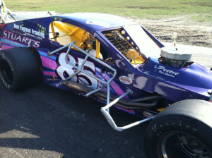 Todd Szegedy's mangled ride following Sunday's Modified Racing Series Blastoff 100 at the Waterford Speedbowl