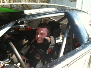 Tommy Barrett Jr. in the Late Model he will race Saturday at the Waterford Speedbowl 