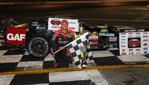 Eric Goodale celebrated his first career Whelen Modified Tour victory in June at Riverhead Raceway (Photo: Adam Hunger/Getty Images for NASCAR)