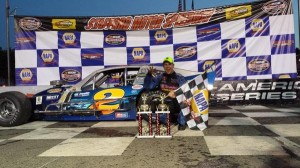 Ryan Preece celebrates fifth SK Modified victory of the season at Stafford Speedway Friday (Photo: Jason Cunningham)