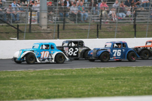 Legends cars in action in 2014 at Stafford Speedway (Photo: Stafford Motor Speedway/Driscoll Motorsports Photography)