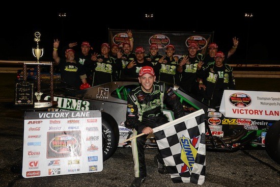 Bonsignore celebrating a Whelen Modified Tour victory last August at Thompson Speedway (Photo: Darren McCollester/Getty Images for NASCAR)
