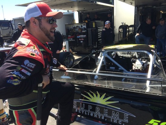 Whelen Modified Tour driver Eric Goodale readies for Spring Sizzler 200 practice 