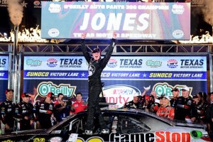 Erik Jones celebrates his first Xfinity Series victory Friday at Texas Motor Speedway (Photo: Jared C. Tilton/Getty Images for NASCAR)