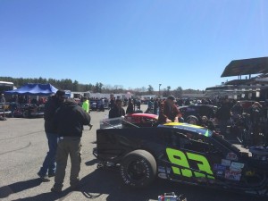 The Stafford Speedway Whelen Modified Tour pit area comes to life Saturday morning. 