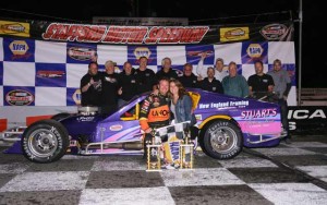 Todd Szegedy celebrates with the Kevin Stuart owned Valenti Modified Racing Series team after a win in 2014 at Stafford Motor Speedway (Photo: Stafford Speedway/Driscoll MotorSports Photography)