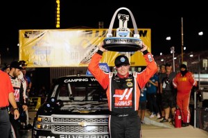 Cole Custer celebrates victory in Saturday's Camping World Truck Series event at Gateway Motorsports Park (Photo: Jeff Curry/Getty Images for NASCAR)