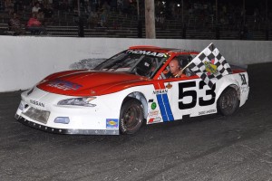 Glen Thomas Jr. scored victory in the North East Mini Stock Tour feature Saturday at Seekonk (Mass.) Speedway (Photo: Seekonk Speedway)