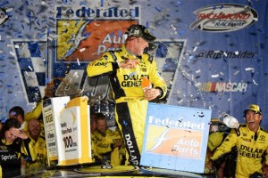 Matt Kenseth celebrates victory in the Sprint Cup Series Federated Auto Parts 400 at Richmond International Raceway Saturday (Photo: Jonathan Moore/Getty Images for NASCAR) 