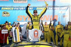 Matt Kenseth celebrates after winning the Sylvania 300 Sunday at New Hampshire Motor Speedway (Photo: Sean Gardner/Getty Images for NASCAR)
