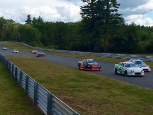 The North East Mini Stock Tour on track at the Stock Car Road Course Challenge Saturday at Thompson Speedway Motorsports Park