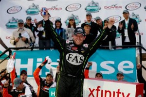 Regan Smith celebrates after winning the XFINITY Series Hisense 200 at Dover International Speedway Sunday (Photo: Brian Lawdermilk/Getty Images for NASCAR)