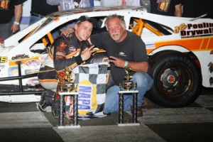Nick Salva (left) with his uncle, legendary Modified driver Bo Gunning (Photo: Stafford Speedway/Driscoll MotorSports Photography)
