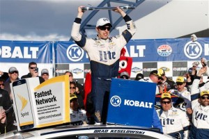 Brad Keselowski celebrates following the the Sprint Cup Series Kobalt 400 at Las Vegas Motor Speedway Sunday (Photo: Brian Lawdermilk/Getty Images for NASCAR)