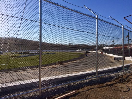 New catch fencing surrounds the track 