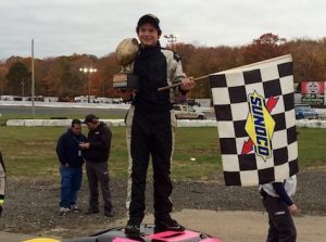 Jacob Perry makes the jump from Bandolero's to a Mini Stock at the New London-Waterford Speedbowl this year 