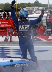 Kyle Busch celebrates victory in Saturday's XFINITY Series Auto Lotto 200 at New Hampshire Motor Speedway (Photo: New Hampshire Motor Speedway) 