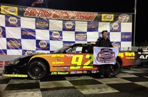 Tom Fearn celebrates the 2016 Late Model championship Sunday at the NAPA Fall Final at Stafford Speedway 
