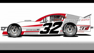 Rendering of one of the cars that will be part of the Tom Abele Jr. owned SK Light Modified stable at the New London-Waterford Speedbowl in 2017