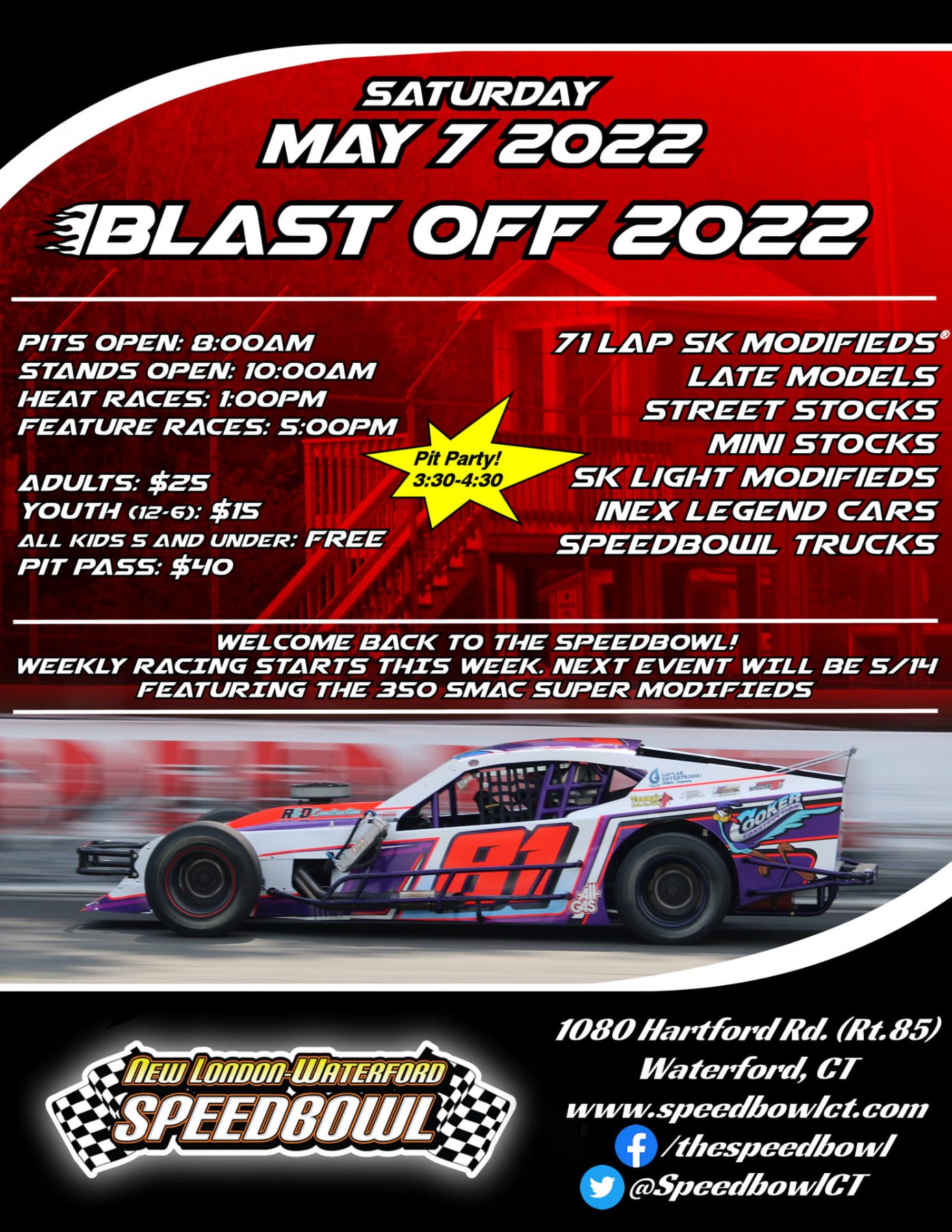 New London-Waterford Speedbowl Blastoff Event Postponed; Makeup Date To Be Announced - RaceDayCT.com