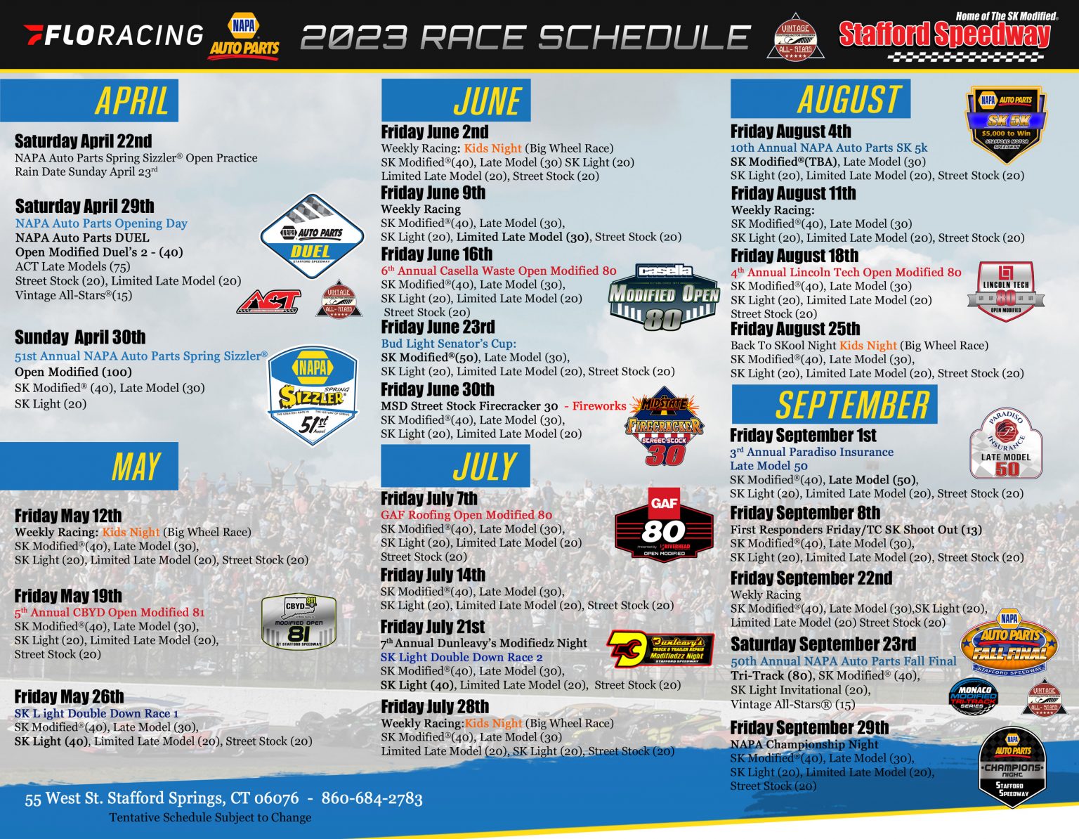 Stafford Speedway Releases 2023 Schedule; ACT New Addition For Next