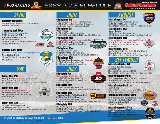 Stafford Speedway Releases 2023 Schedule; ACT New Addition For Next ...